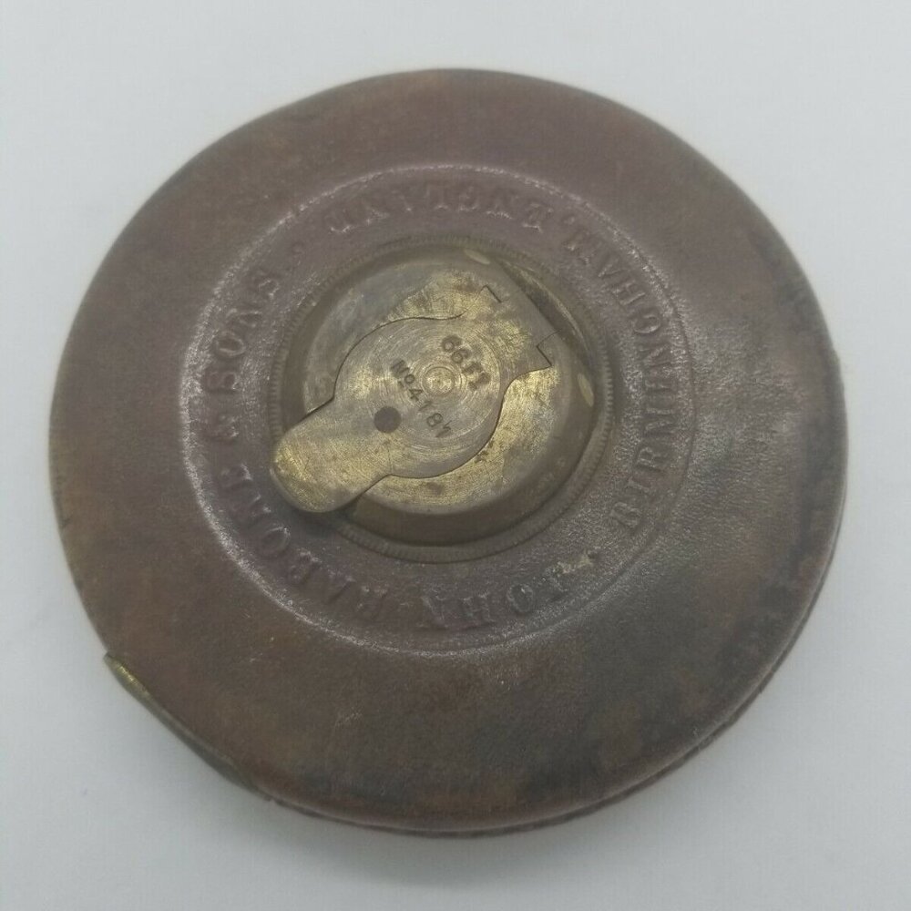 Antique John Rabone & Sons Leather Tape Measure CASE ONLY Birmingham England